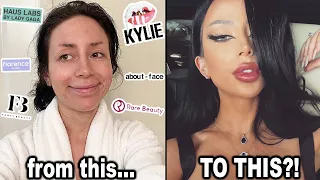 Giving Myself An *EXTREME CATFISH* Makeover Using Only Celebrity Beauty Brands