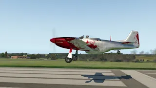 P-51 Mustang 'Jammy Dodger' RARE livery Landing full engine sounds