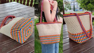 Easy Crochet Tote Bag Tutorial! 🤩 Perfect for the Beach or Market! (Summer Must-Have)