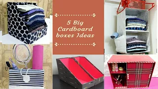 5 BIG CARDBOARD BOX IDEAS THAT ARE EASY AND USEFUL/ 5 CARDBOARD BOX CRAFT IDEAS /BEST OUT OF WASTE