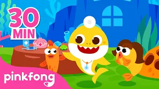 Cinco Peixinhos Pulando na Alga e mais músicas infantis |+Compilação| Pinkfong Canções para crianças