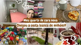 MUDEI TUDO|NOVA ORGANIZAÇÃO NO GUARDA ROUPA|CHEGOU NOSSA CESTA BÁSICA DE MILHÕES|ROTINA PRODUTIVA