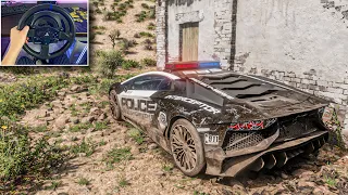 Restore - Police Lamborghini Aventador SV + Chase | Forza Horizon 5 | Steering Wheel Gameplay | 4K