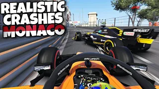 REALISTIC F1 CRASHES MONACO GP!