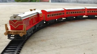 Centy toys red Indian passenger train | Unboxing and Playing with ICF rajadhani train model | Trains