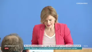 Julia Klöckner zu den Auswirkungen von Corona auf Ernährungsindustrie und Landwirtschaft am 17.03.20