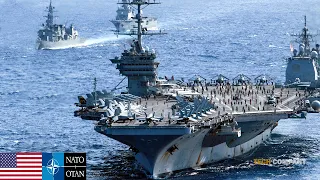5,000 Troop USS Gerald R. Ford F-18 and Dozens of warships Arrive in Mediterranean sea!