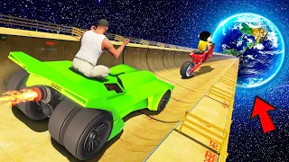 SHINCHAN AND FRANKLIN TRIED THE WENT TO SPACE THROUGH MEGARAMP AND FOUND PARKOUR CHALLENGE IN GTA 5