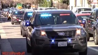 9x LAPD Unmarked Ford Explorer SWAT Units Responding Code 3