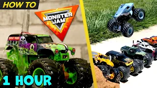 Monster Jam Toy Monster Trucks - 1 HOUR of HOW TO Monster Jam videos!