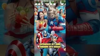 Superhero but rhino when swimming with woman ♥️ Marvel & DC-All Characters #marvel #avengers #shorts