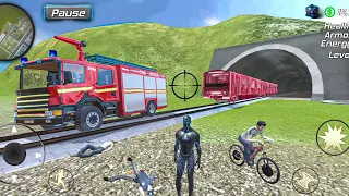 Black Hole Ninja Rope Hero Vegas Crime Simulator Drive Red Fire Truck #68 - Android Gameplay