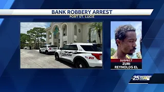 Bank robbery suspect arrested during traffic stop in Port St. Lucie