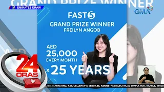 Pinay, wagi sa Emirates Draw ng buwanang 25,000 AED o halos P400-K sa loob ng 25-taon | 24 Oras