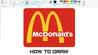 How To Draw McDonald's Logo using Simple Paint Program | Drawing Logo easily | Famous Logo Drawing.