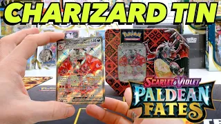 FINALLY OPENING SOME PALDEAN FATES!! | CHARIZARD TIN