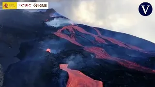 "¡Es posible que se venga todo abajo!": Se derrumba parte del cono del volcán de La Palma