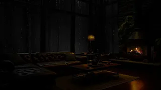 Rainy Night Retreat - Cozy Cabin Ambience with Rain and Fireplace Sounds for Relaxing & Focused Work