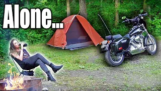 Solo Motorcycle Camping.  Alone with my Harley Davidson