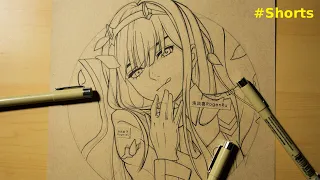 Lineart: Drawing 02 with sakura pigma micron pen #Shorts [211]