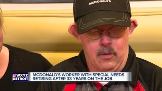 McDonald's worker with special needs retiring after 33 years on the job