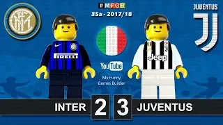 Inter Juventus 2-3 • Serie A 2018 (28/04/2018) goal highlights sintesi Inter Juve in Lego Calcio