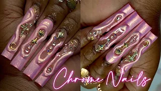 PINK 3D CHROME NAILS 🩷💫| SUPER EASY BEGINNER FRIENDLY | SUBSCRIBER RECREATION SET ✨