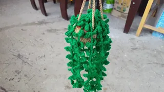 Very Easy Crochet Hanging Plant | Hanging Vines in a Pot | DIY Craft | subtitle