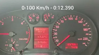 Audi A3 8L 1.9 TDI 110 Km AT acceleration 0-100 Km/h before and after remap