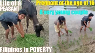 A Young Filipina Who Got Pregnant at the Age of 16. Young Filipino Couple Living in Poverty