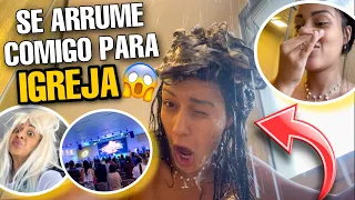 SE ARRUME COMIGO PARA IGREJA + CULTO! LOOK, CABELO E MAQUIAGEM 😱✨