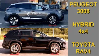 SLIP TEST - HYBRID 4x4 - Peugeot 3008 vs Toyota RAV4 - @4x4.tests.on.rollers