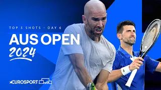 🇦🇺 Australian Open 2024 - Top 5 shots of Day 6 🎾 | UNREAL from Djokovic and Mannarino! 🤯