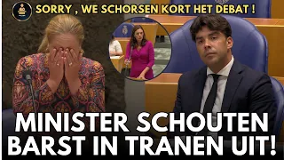 Minister Schouten barst in TRANEN uit tijdens debat met Leon de Jong PVV in deTweede Kamer.