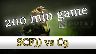 200 minute game. Cloud9 vs SFZ. The longest game in competitive Dota 2 history