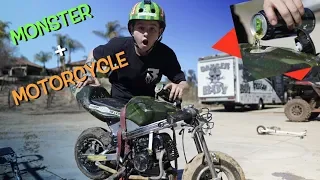 WILL MONSTER BLOW UP A MOTORCYCLE?!?!?