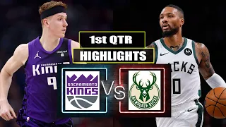 Basketball Milwaukee Bucks vs Sacramento Kings 1st QTR Highlights | March 12 | 2024 NBA Season