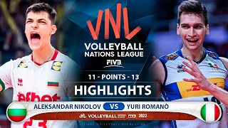 Aleksandar Nikolov vs Yuri Romanò | Bulgaria vs Italy | Highlights | Men's VNL 2022 (HD)