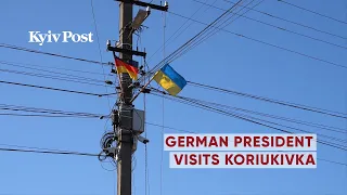 German President Steinmeier visits site of Nazi Koriukivka massacre