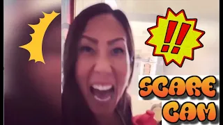 Scare cam pranks. Crazy reaction with a serious expression. #3