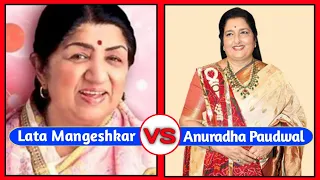 Lata Mangeshkar Vs Anuradha Paudwal comparison songs with battle voice _ Which singer you like most?