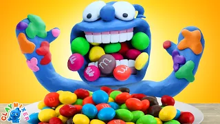 Eating the World's SOUREST Candy!The Harm of Eating Too Much Candy|Animation With Clay Mixer Colors