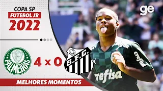 PALMEIRAS 4 X 0 SANTOS | MELHORES MOMENTOS | COPA SÃO PAULO DE FUTEBOL JR. | ge.globo