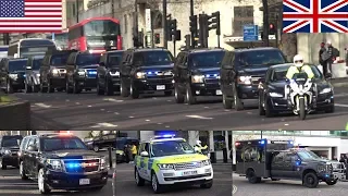 US Presidential Motorcades - Donald & Melania Trump in London for NATO 2019!