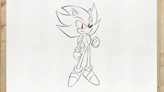 How to draw SUPER SONIC the Hedgehog step by step, VERY EASY for beginners