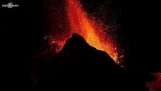 🔥 VOLCANO GEYSER FILMED FROM UP CLOSE! - Real Sound - Iceland Volcano Eruption at Night!