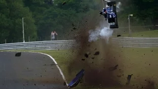 *Onboard* Massive airborne crash for Vaidyanathan at Oulton Park