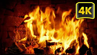 🔥 BURNING FIREPLACE 4K & Crackling Fire Sounds 🔥 Relaxing Fireplace for Stress Relief, Study, Sleep