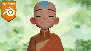 AVATAR the Last Airbender cute Aang in Blender. #blender #avatarthelastairbender