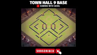 BEST Town Hall 9 BASE DESIGN ✨ TH9 Base Clash of Clans 🤩 #shorts #clashofclans